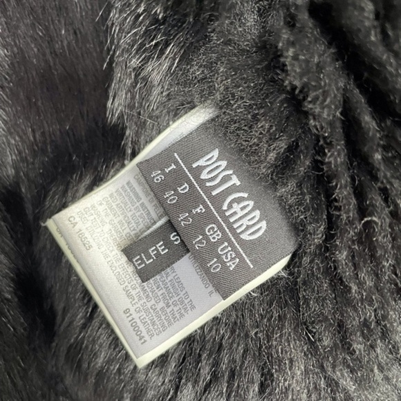 Post Card womens black long shearling lamb‎ coat Size 10 - Picture 6 of 12